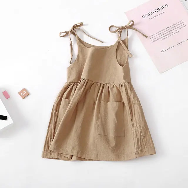 Chic Sleeveless Toddler Cotton Dress