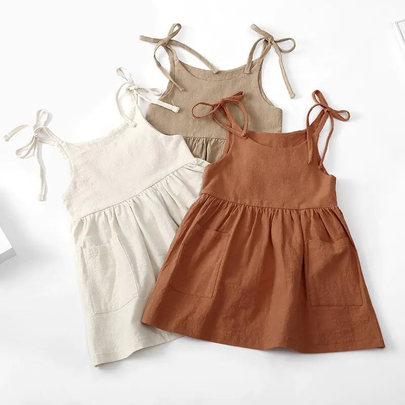 Chic Sleeveless Toddler Cotton Dress