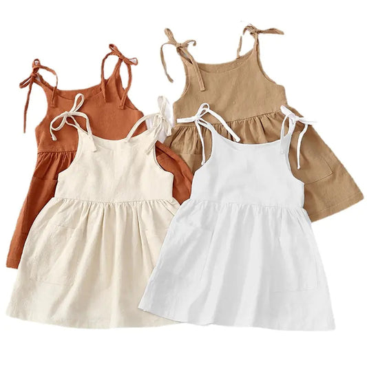 Chic Sleeveless Toddler Cotton Dress