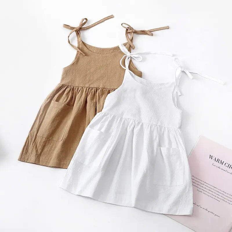 Chic Sleeveless Toddler Cotton Dress