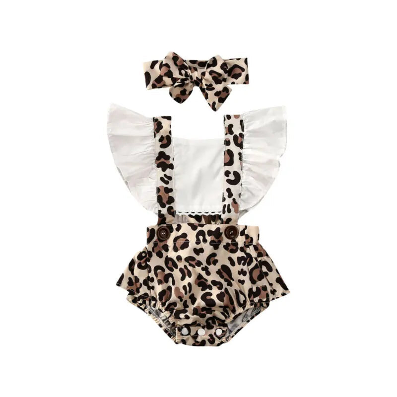 Leopard Baby Jumpsuit & Headband Set