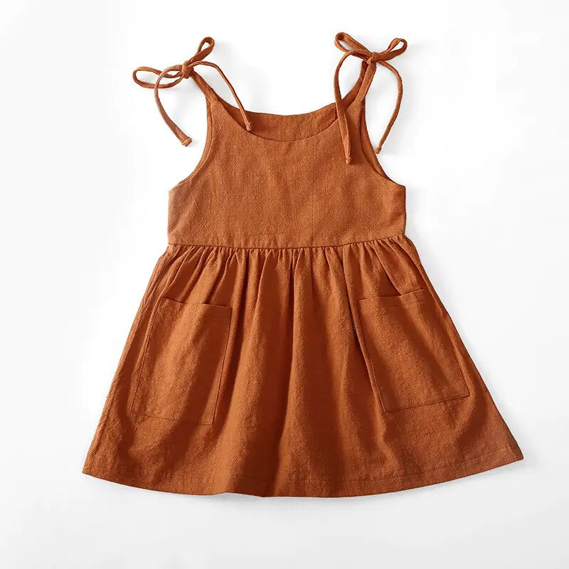 Chic Sleeveless Toddler Cotton Dress