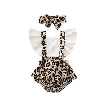 Leopard Baby Jumpsuit & Headband Set